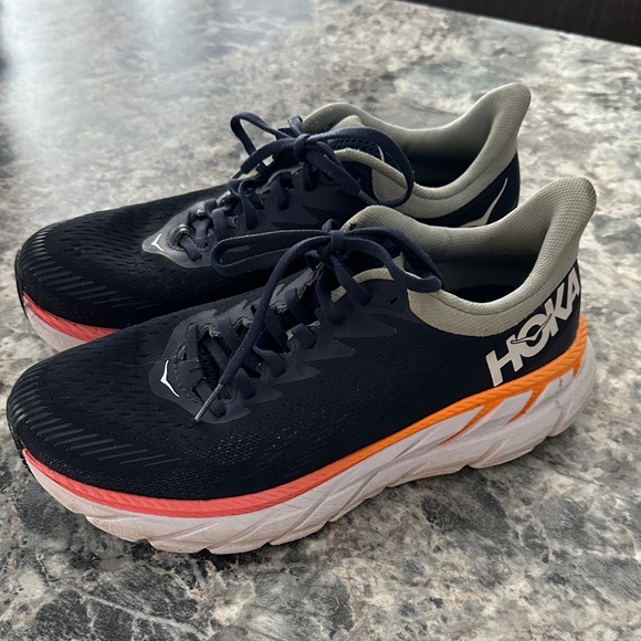 Hoka Shoes - Hoka Black Running Shoes with Coral & Orange Accents